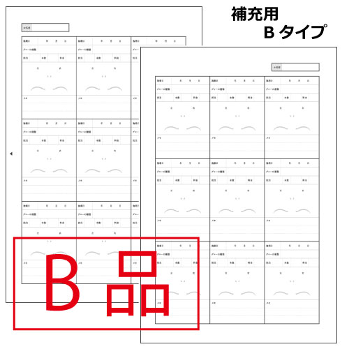 【B品】施術者目線のカウンセリングシートBタイプ(追加用)50枚
